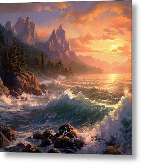 Sunset Surge - Metal Print