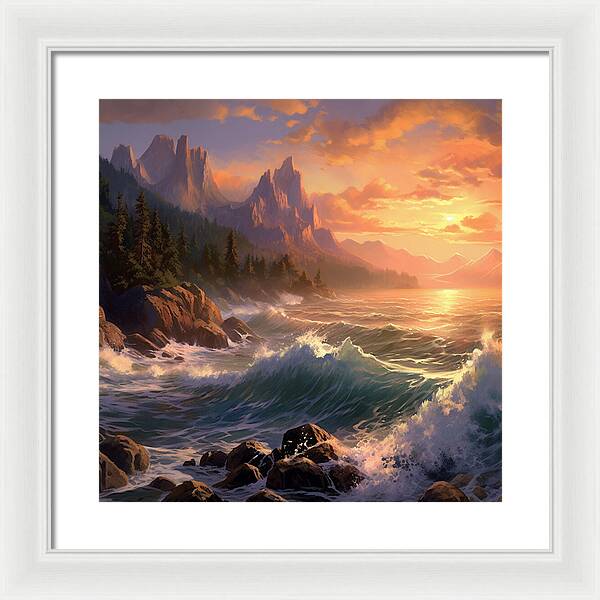 Sunset Surge - Framed Print