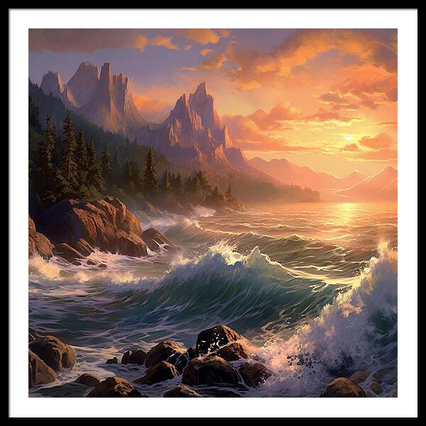 Sunset Surge - Framed Print