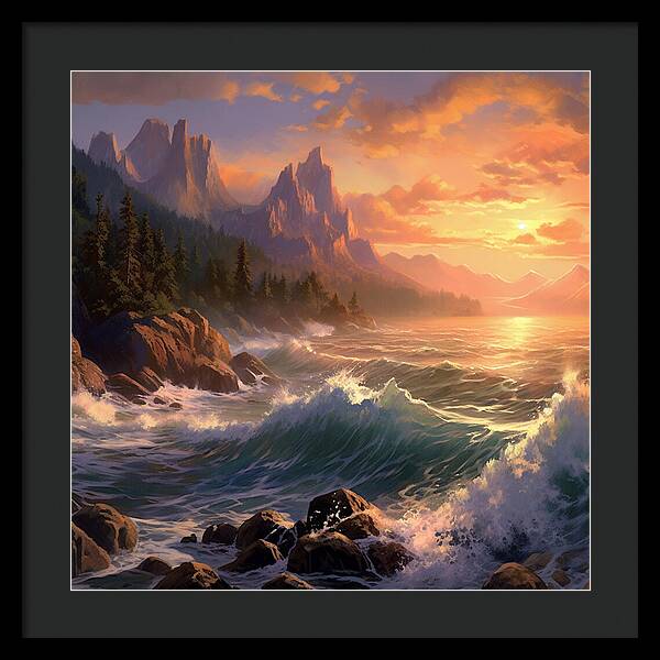 Sunset Surge - Framed Print