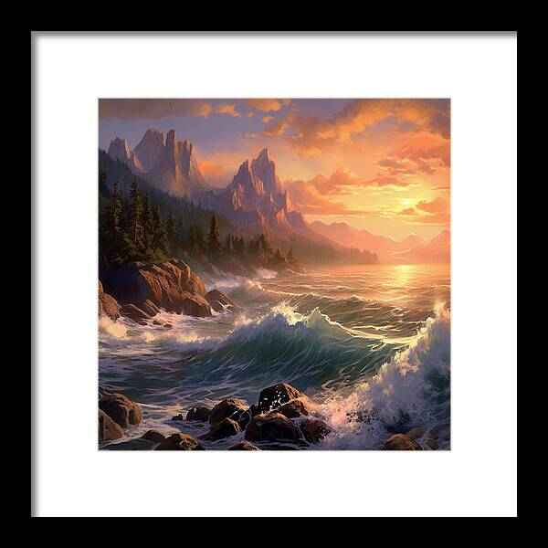 Sunset Surge - Framed Print
