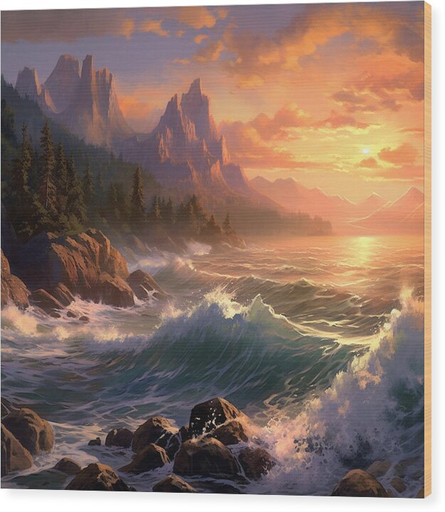 Sunset Surge - Wood Print