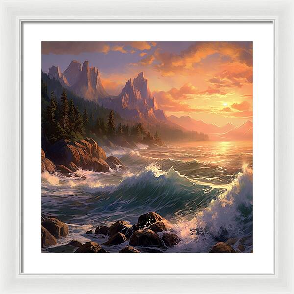 Sunset Surge - Framed Print
