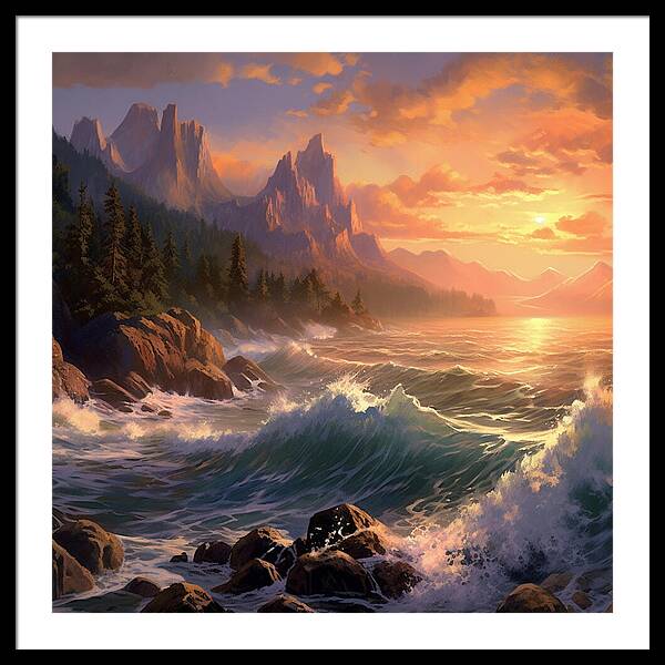 Sunset Surge - Framed Print