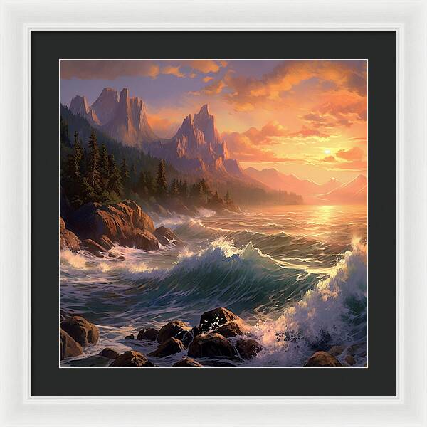 Sunset Surge - Framed Print