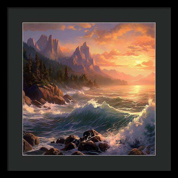 Sunset Surge - Framed Print
