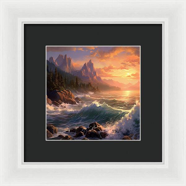 Sunset Surge - Framed Print