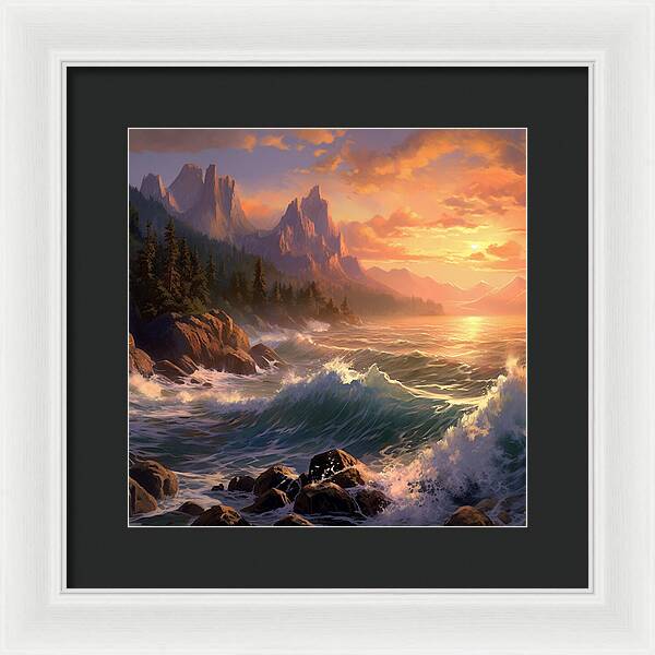 Sunset Surge - Framed Print