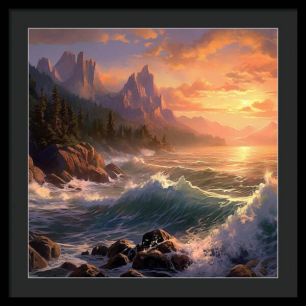 Sunset Surge - Framed Print