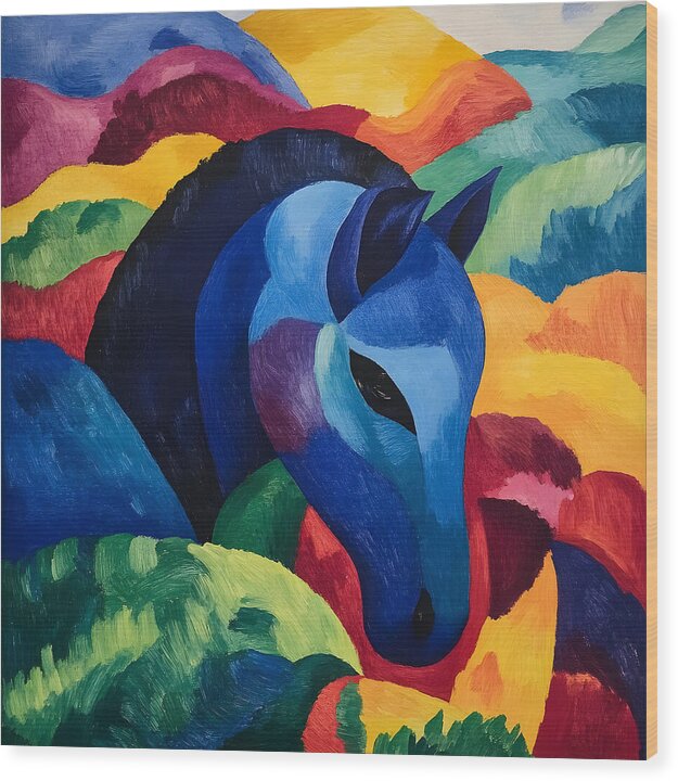 The Blue Steed - Wood Print