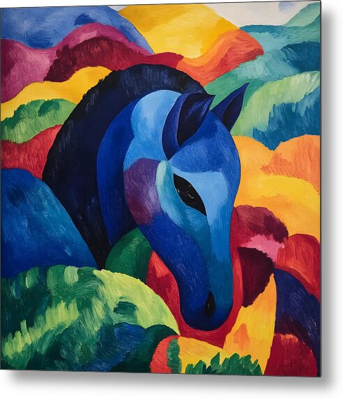 The Blue Steed - Metal Print