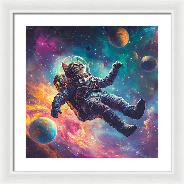 The Space Pawdyssey - Framed Print