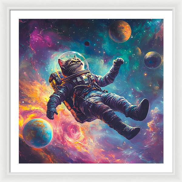 The Space Pawdyssey - Framed Print