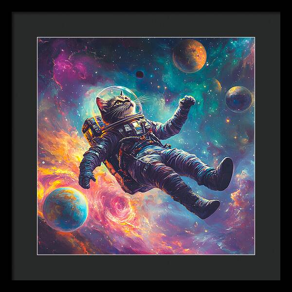 The Space Pawdyssey - Framed Print