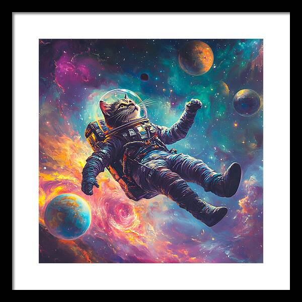 The Space Pawdyssey - Framed Print