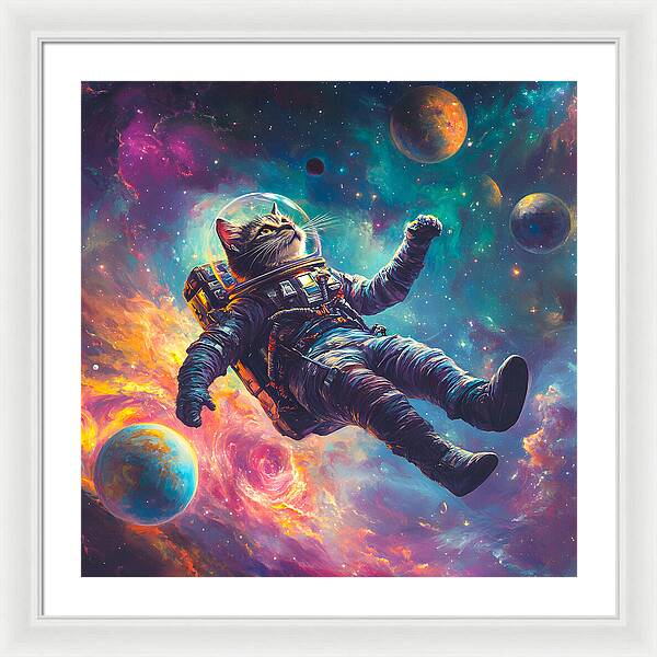 The Space Pawdyssey - Framed Print