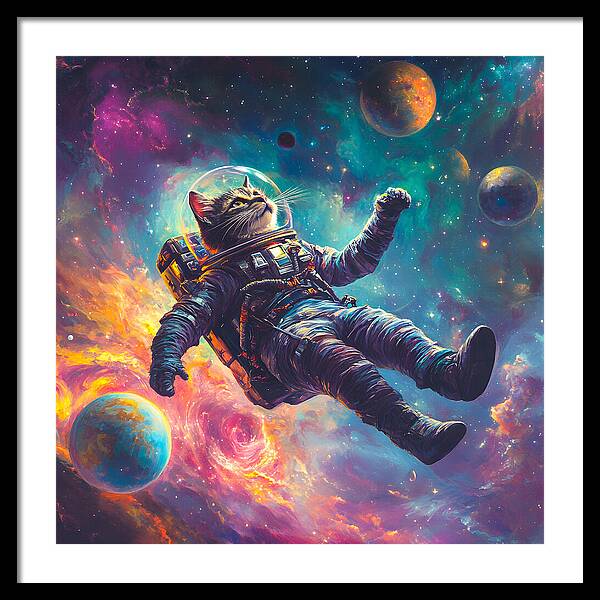 The Space Pawdyssey - Framed Print