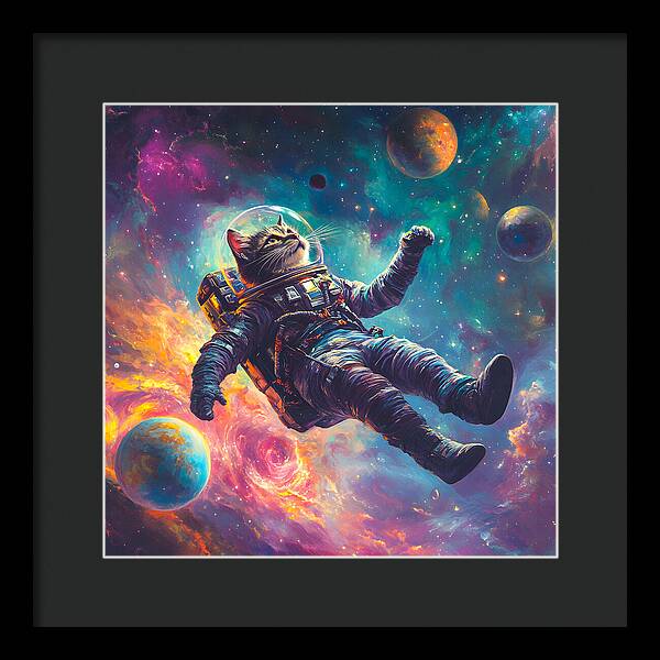 The Space Pawdyssey - Framed Print