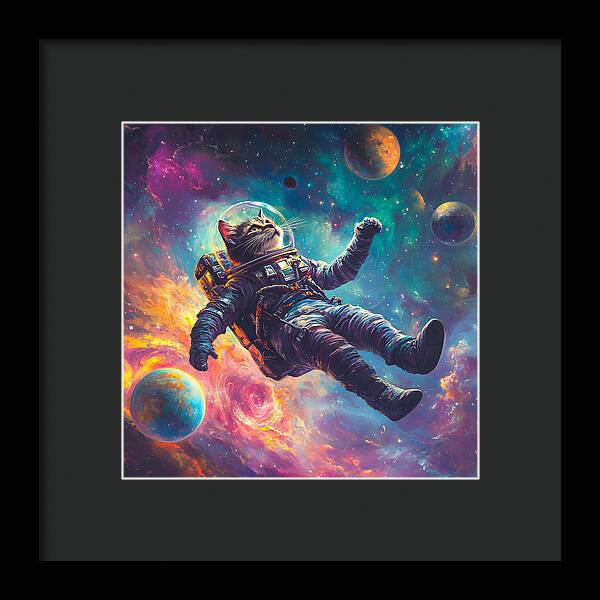 The Space Pawdyssey - Framed Print
