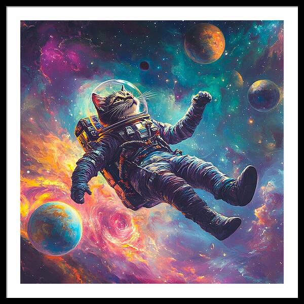The Space Pawdyssey - Framed Print