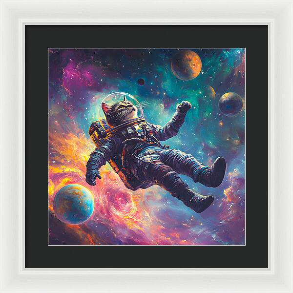 The Space Pawdyssey - Framed Print