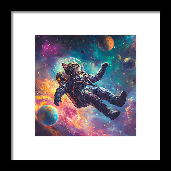 The Space Pawdyssey - Framed Print