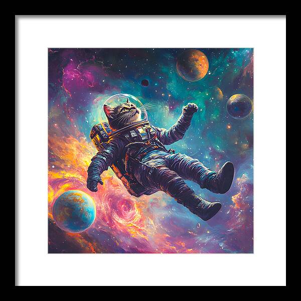 The Space Pawdyssey - Framed Print