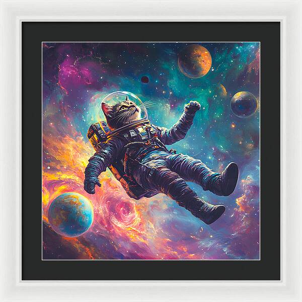 The Space Pawdyssey - Framed Print