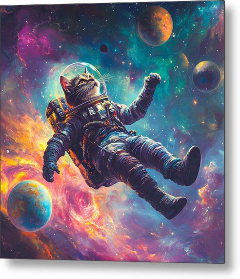 The Space Pawdyssey - Metal Print