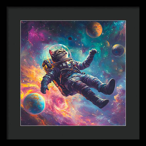 The Space Pawdyssey - Framed Print