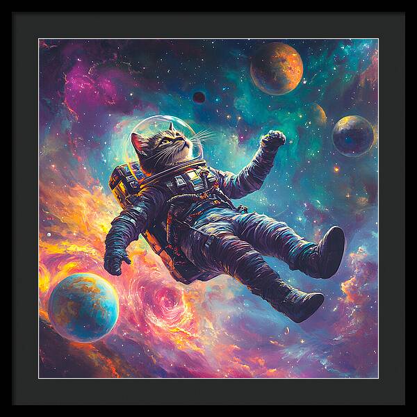 The Space Pawdyssey - Framed Print