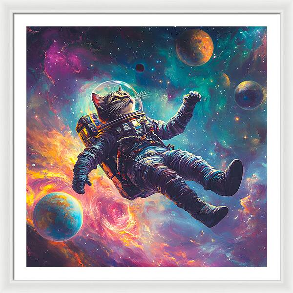The Space Pawdyssey - Framed Print