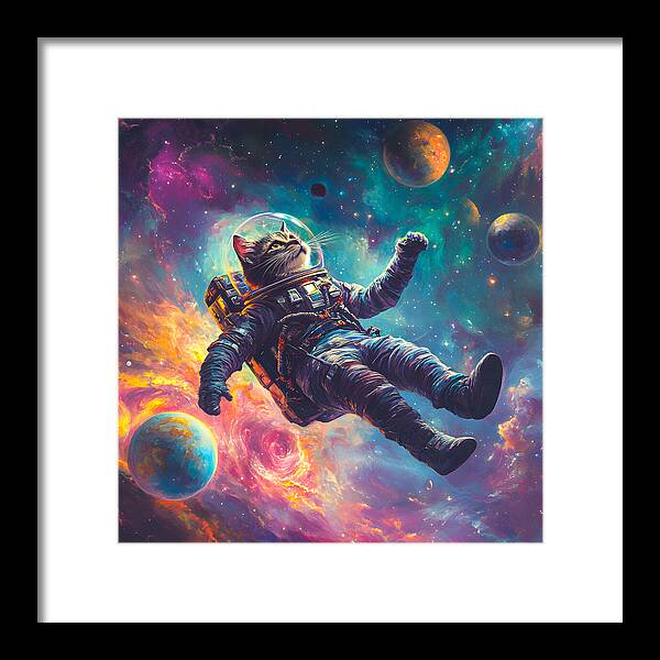 The Space Pawdyssey - Framed Print