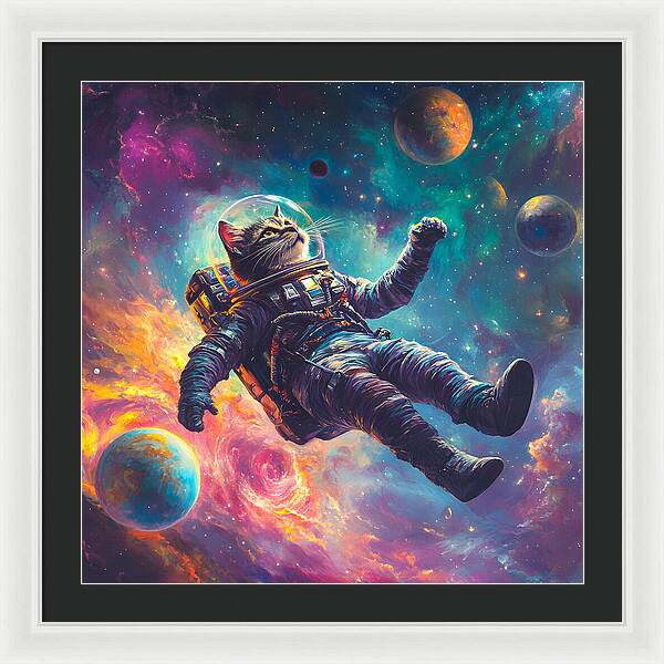The Space Pawdyssey - Framed Print