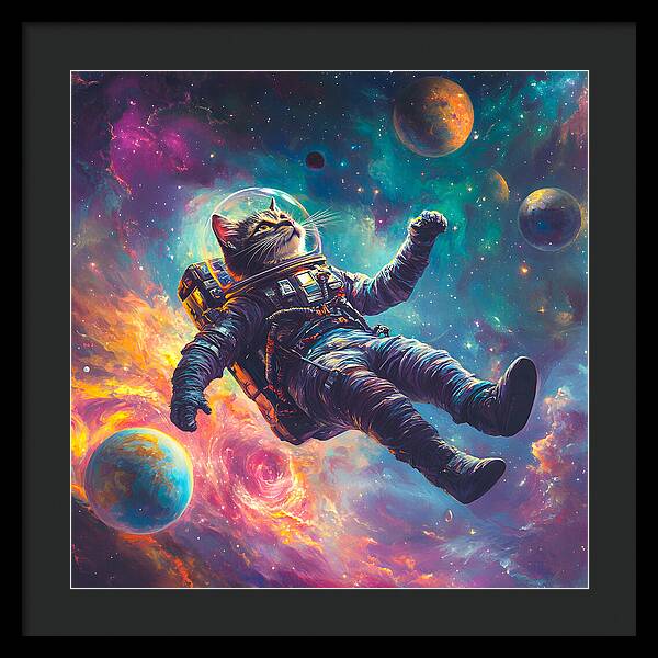 The Space Pawdyssey - Framed Print