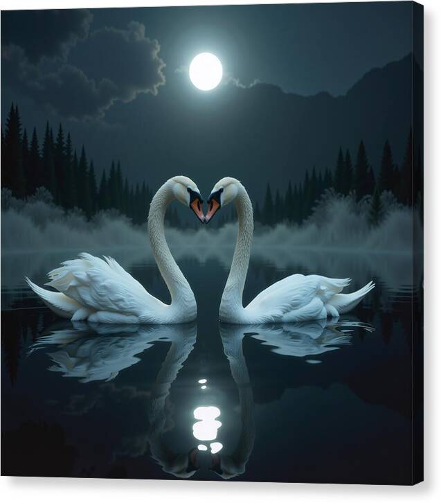 The Swan's Embrace - Canvas Print