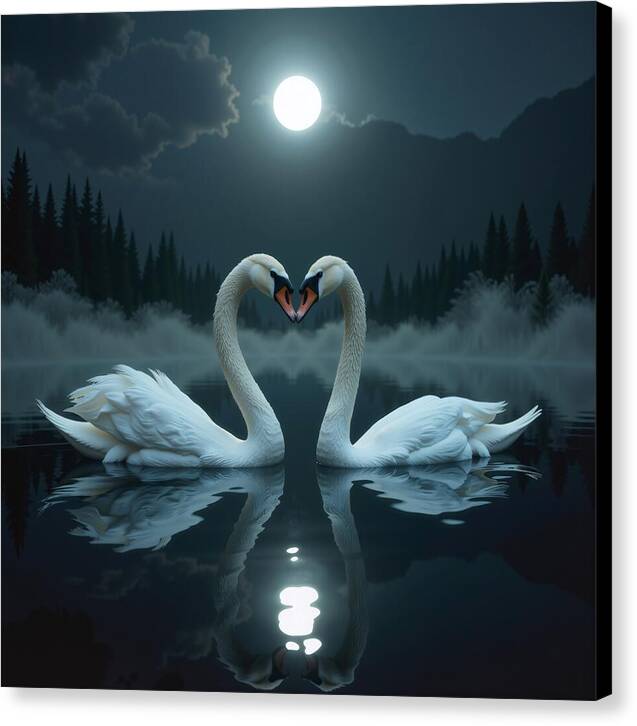 The Swan's Embrace - Canvas Print