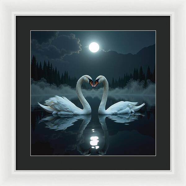 The Swan's Embrace - Framed Print