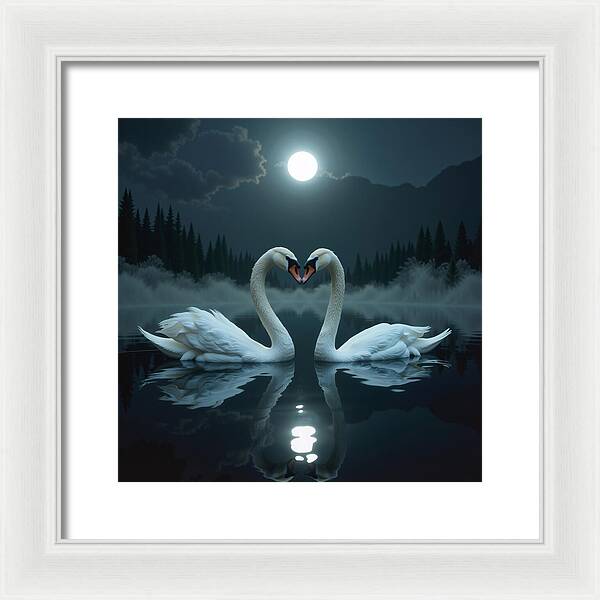 The Swan's Embrace - Framed Print