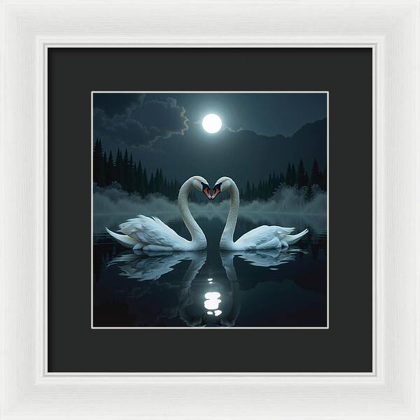 The Swan's Embrace - Framed Print