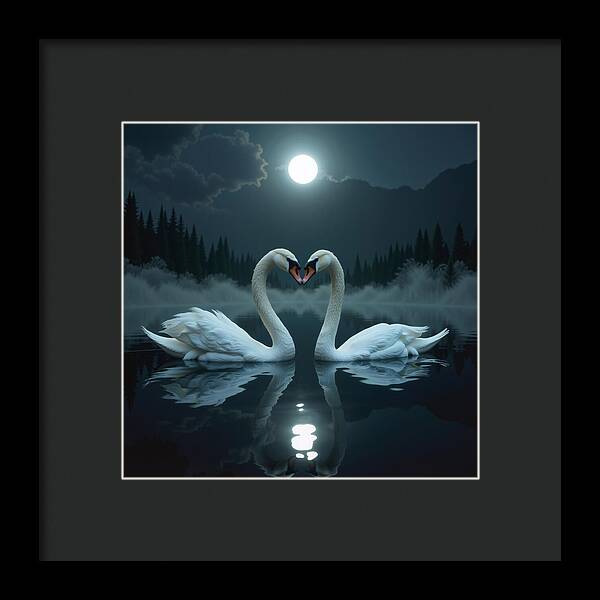 The Swan's Embrace - Framed Print