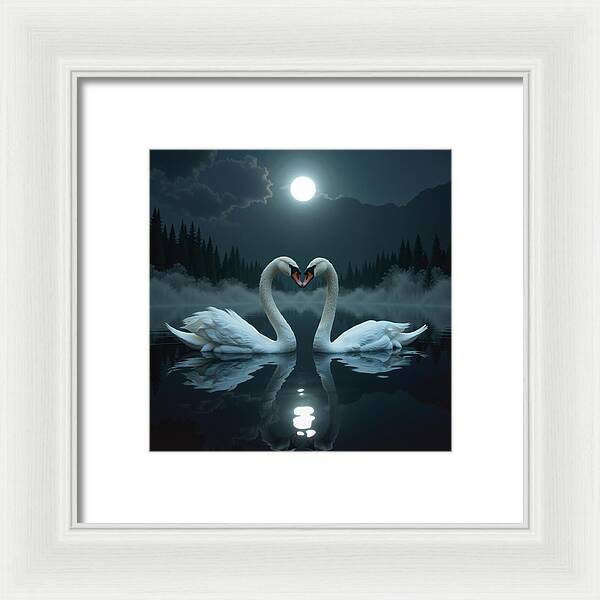 The Swan's Embrace - Framed Print