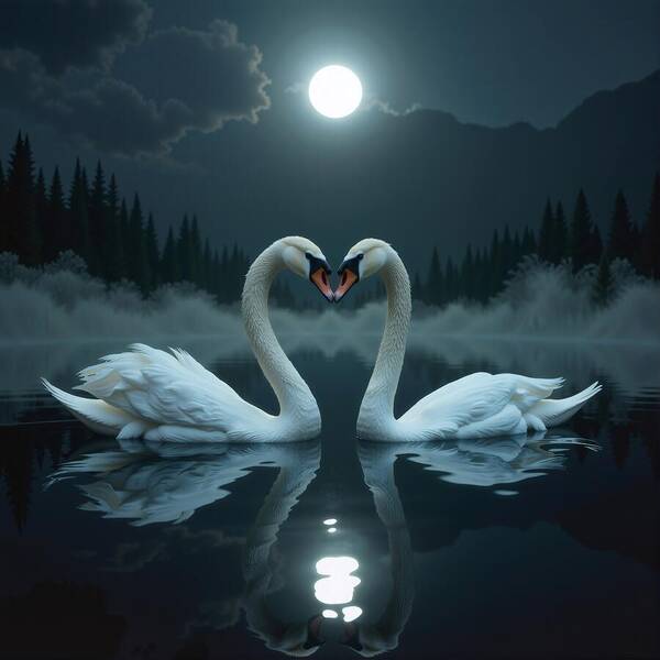 The Swan's Embrace - Art Print