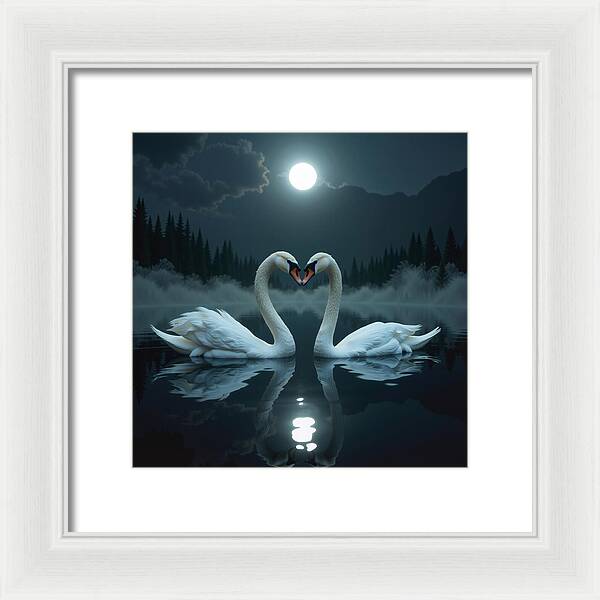 The Swan's Embrace - Framed Print