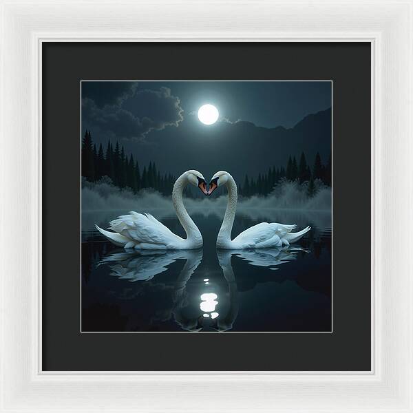 The Swan's Embrace - Framed Print
