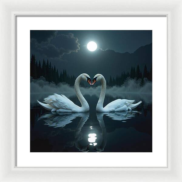 The Swan's Embrace - Framed Print