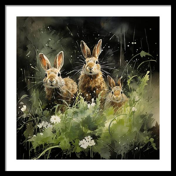 Three Hare Stare - Framed Print