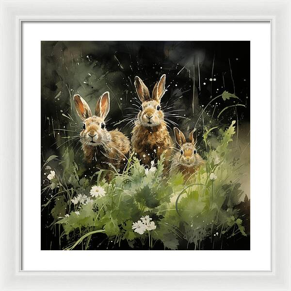 Three Hare Stare - Framed Print