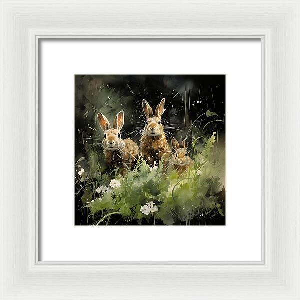 Three Hare Stare - Framed Print