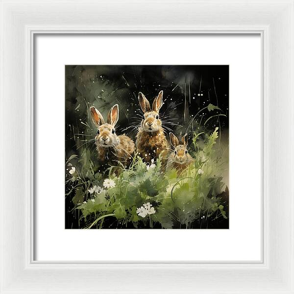 Three Hare Stare - Framed Print